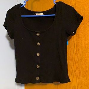 Button down crop top